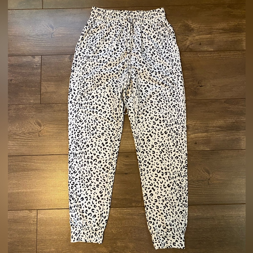 Boutique black and white cheers joggers